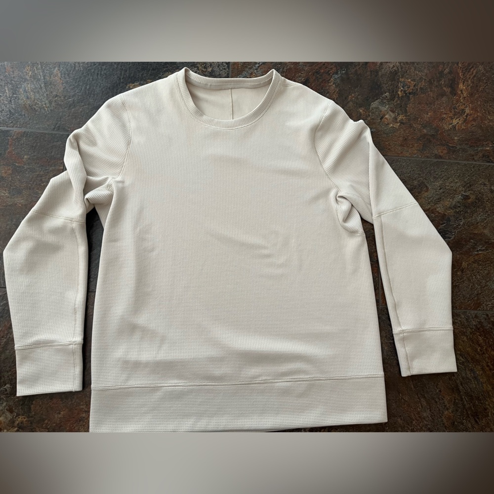 Men’s Lululemon cream crew long sleeve shift stitch performance shirt - Picture 4 of 11